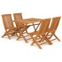 Conjunto de comedor de jardín 5 piezas madera maciza de