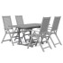 Juego de comedor de jardín 5 piezas madera maciza de