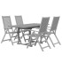 Juego de comedor de jardín 5 piezas madera maciza de