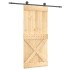 Puerta corredera con herrajes madera maciza de pino 90x210