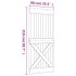 Puerta corredera con herrajes madera maciza de pino 90x210