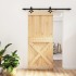 Puerta corredera con herrajes madera maciza de pino 90x210