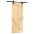 Puerta corredera con herrajes madera maciza de pino 90x210