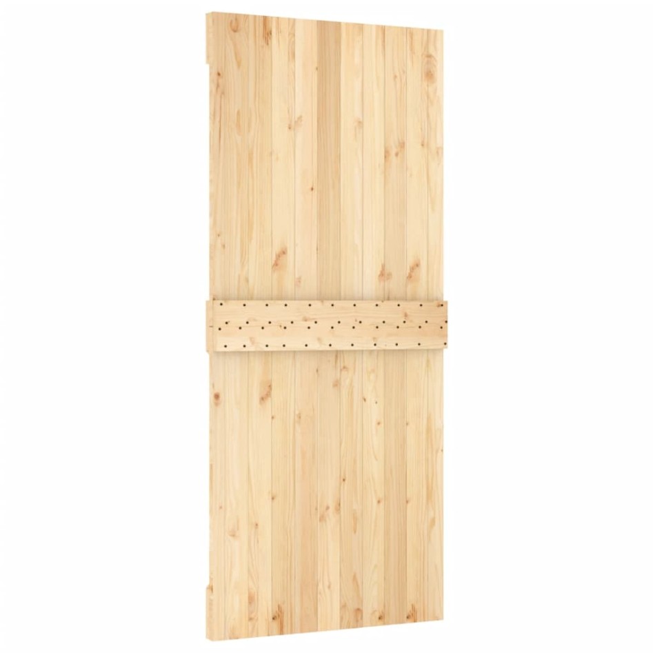 Puerta corredera con herrajes madera maciza de pino 90x210
