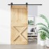 Puerta corredera con herrajes madera maciza de pino 90x210