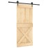 Puerta corredera con herrajes madera maciza de pino 90x210