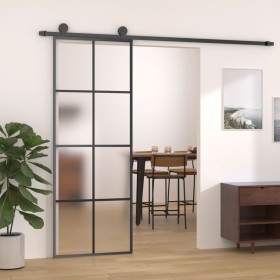Puerta corredera con set herrajes vidrio ESG aluminio 76x205
