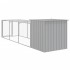 Gallinero con corral acero galvanizado gris claro