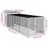 Gallinero con corral acero galvanizado gris claro