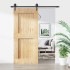 Puerta corredera con herrajes madera maciza de pino 90x210