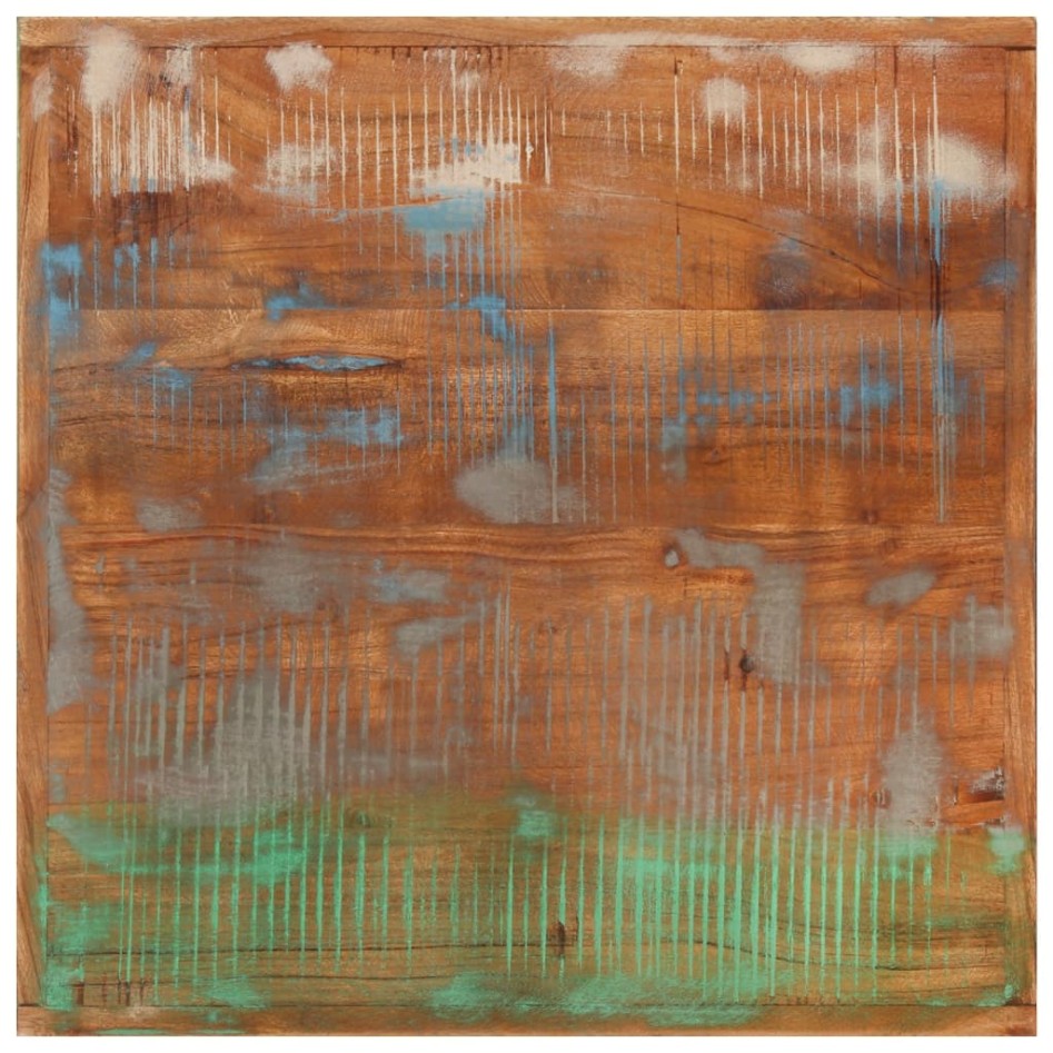 Mesa alta de hierro y madera maciza reciclada 55x55x107