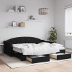 Sofá cama nido con cajones tela negro 90x190 cm