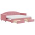 Sofá cama nido con cajones terciopelo rosa 80x200