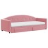 Sofá cama nido con cajones terciopelo rosa 80x200