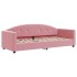 Sofá cama nido con cajones terciopelo rosa 80x200