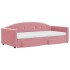Sofá cama nido con cajones terciopelo rosa 90x200