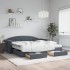 Sofá cama nido con cajones terciopelo gris oscuro 100x200