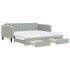 Sofá cama nido con cajones terciopelo gris claro 100x200