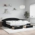 Sofá cama nido con cajones terciopelo negro 90x190