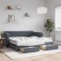 Sofá cama nido con cajones terciopelo gris oscuro 90x190