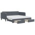 Sofá cama nido con cajones terciopelo gris oscuro 90x190
