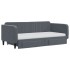 Sofá cama nido con cajones terciopelo gris oscuro 90x190
