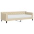 Sofá cama con colchón tela crema 80x200