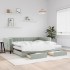 Sofá cama nido con cajones terciopelo gris claro 100x200