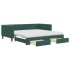 Sofá cama nido con cajones terciopelo verde oscuro 100x200