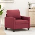 Sillón cuero sintético rojo tinto 60