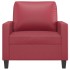 Sillón cuero sintético rojo tinto 60