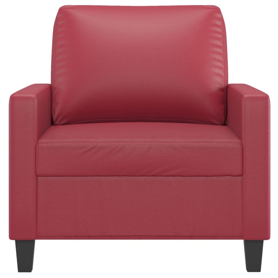 Sillón cuero sintético rojo tinto 60
