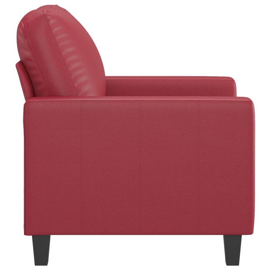 Sillón cuero sintético rojo tinto 60