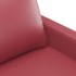 Sofá de 3 plazas de cuero sintético rojo vino 180