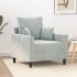 Sillón de terciopelo gris claro 60