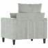 Sillón de terciopelo gris claro 60