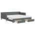 Sofá cama nido con cajones tela gris oscuro 90x190