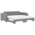 Sofá cama nido con colchón tela gris claro 90x200