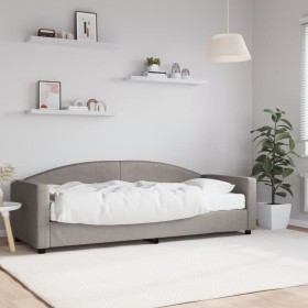 Sofá cama con colchón tela gris taupe 80x200