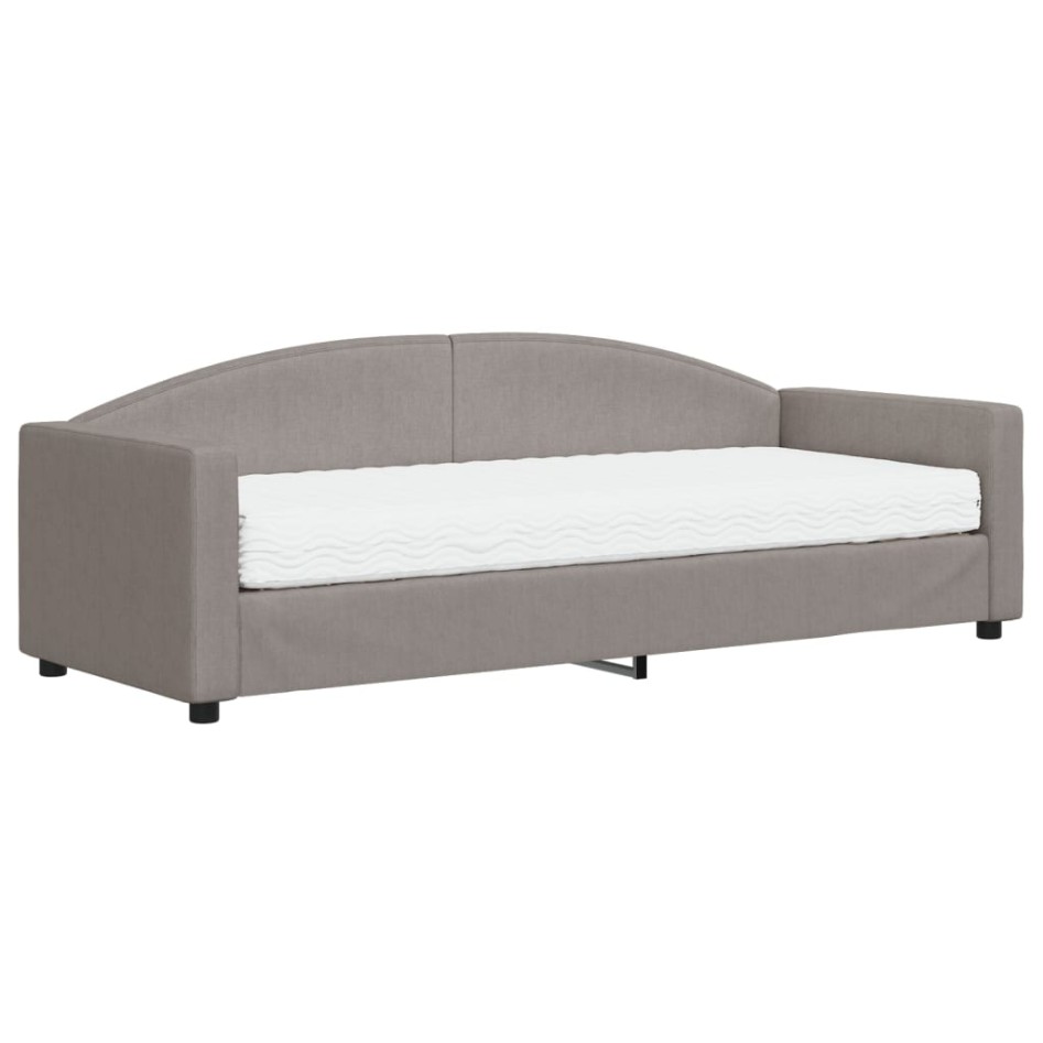 Sofá cama con colchón tela gris taupe 80x200