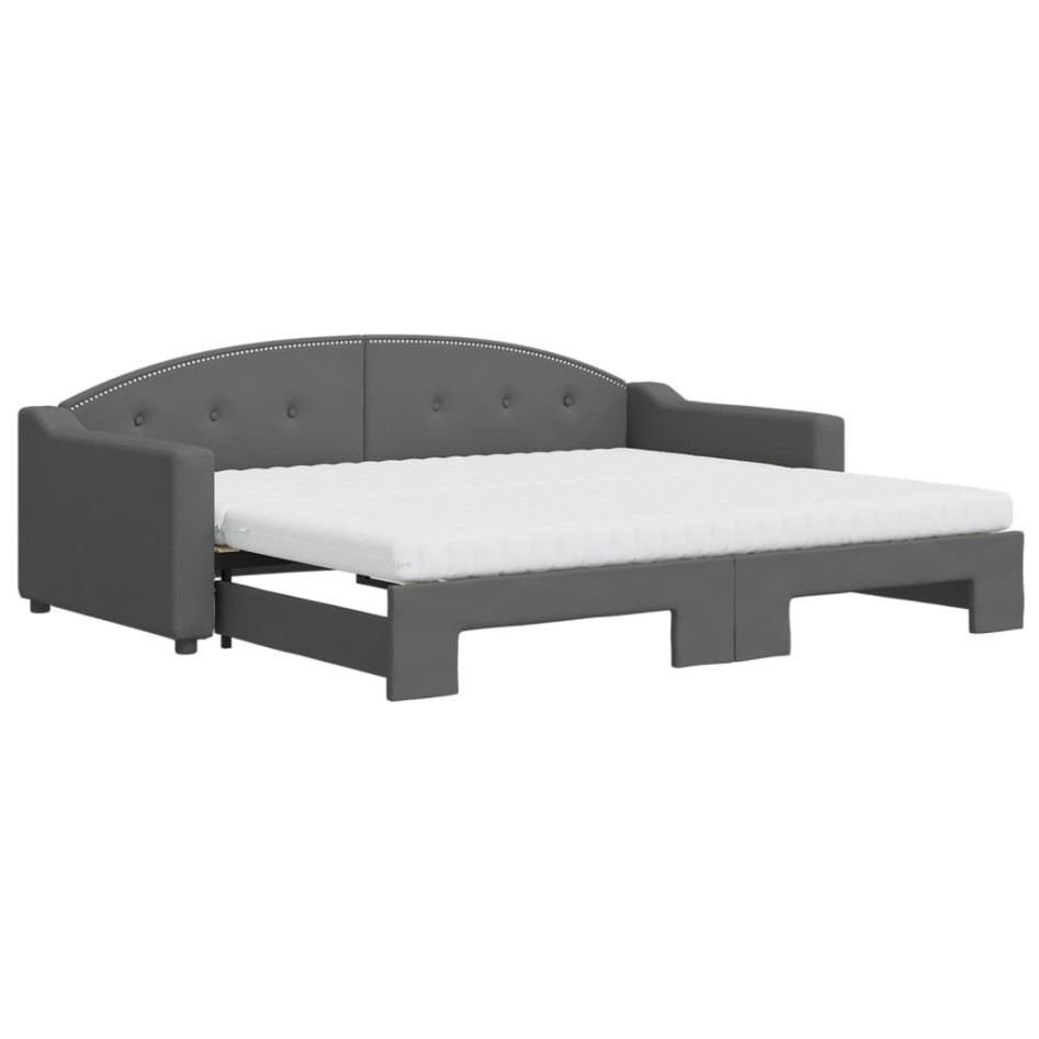 Sofá cama nido con colchón tela gris oscuro 90x200