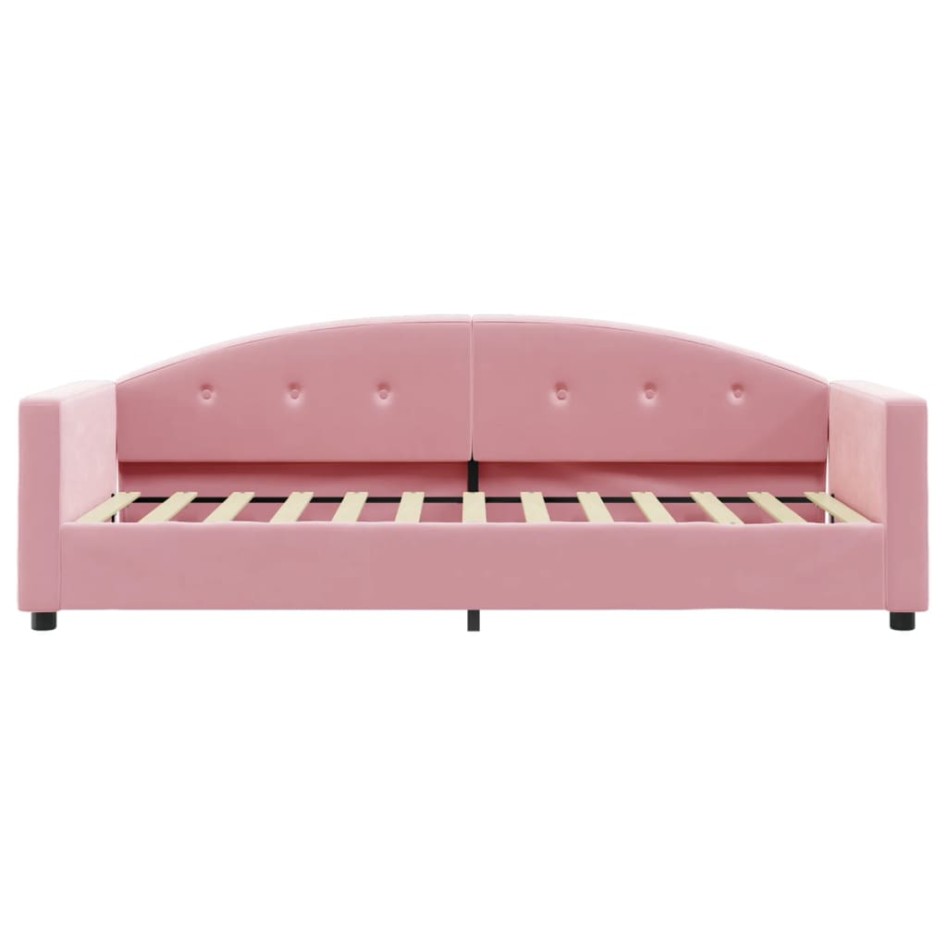 Sofá cama con colchón terciopelo rosa 80x200