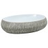 Lavabo sobre encimera ovalado cerámica gris y azul 59x40x15