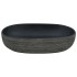 Lavabo sobre encimera ovalado cerámica gris y negro 59x40x14