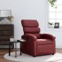 Sillón reclinable de cuero sintético rojo