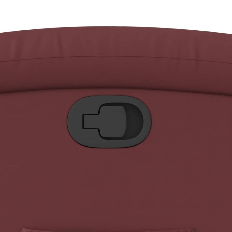 Sillón reclinable de cuero sintético rojo