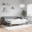 Sofá cama nido con colchón tela gris claro 90x200 cm