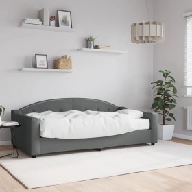Sofá cama con colchón tela gris oscuro 90x190