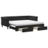 Sofá cama nido con cajones terciopelo negro 90x200