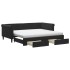 Sofá cama nido con cajones terciopelo negro 90x190